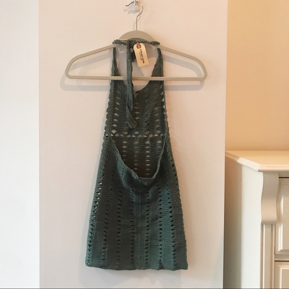 ❌SOLD Free People Vintage Crochet Halter Top - Picture 2 of 4
